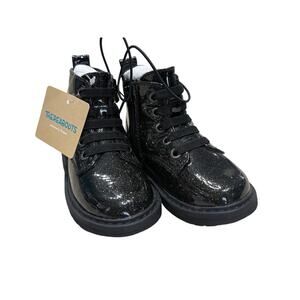 NWT Black Glitter Lace Up Boots - Thereabouts - 7